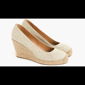 J Crew Seville Espadrille Wedges Gold Size 9.5
